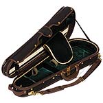 Musafia S3011 Luxury Dart Shaped Classic Violin Case with Black exterior and Green interior
