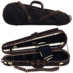 Musafia S3011 Luxury Dart Shaped Classic Violin Case with Black exterior and Blue interior