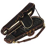 Musafia S3011 Luxury Dart Shaped Classic Violin Case with Black exterior and Grey interior