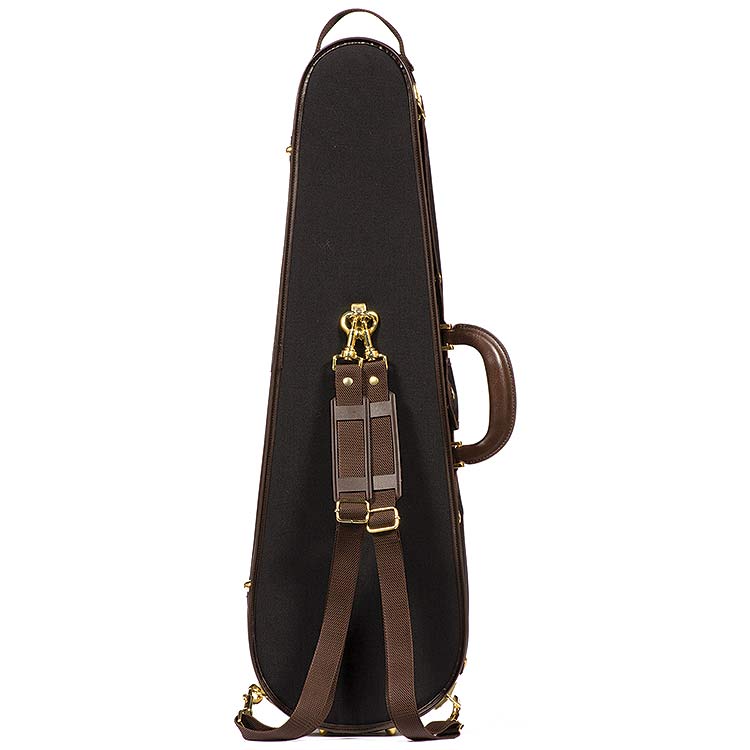 Musafia S3011 Luxury Dart Shaped Classic Violin Case with Black exterior and Grey interior