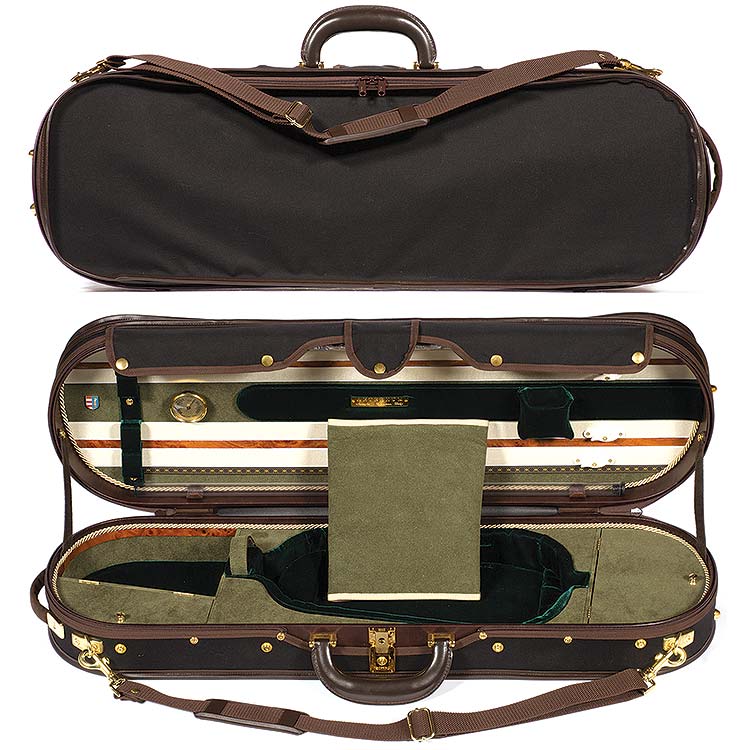 Musafia Aeternum Violin Case, silk velvet (black/green
