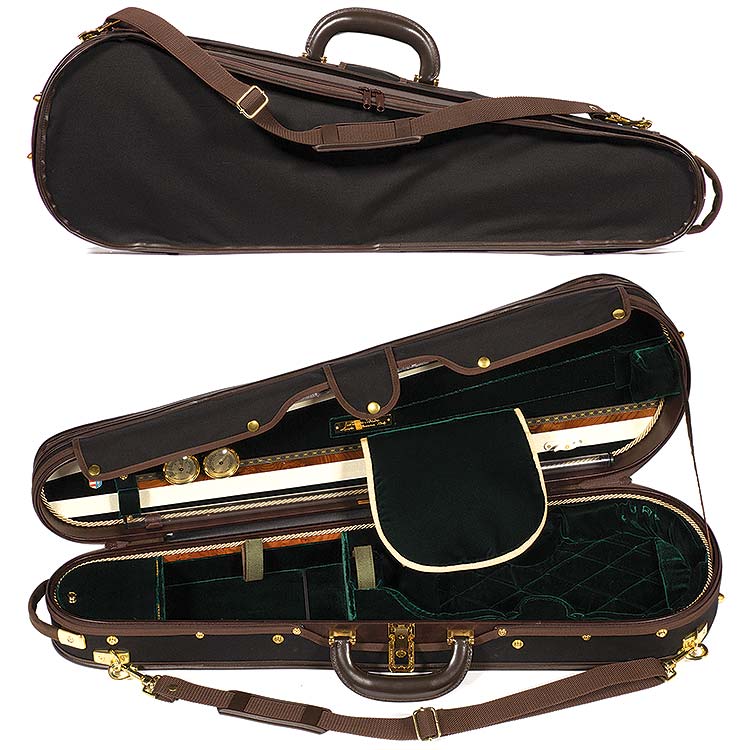 Musafia Master Classic Dart Shaped Violin Case (Black/Dark Green)
