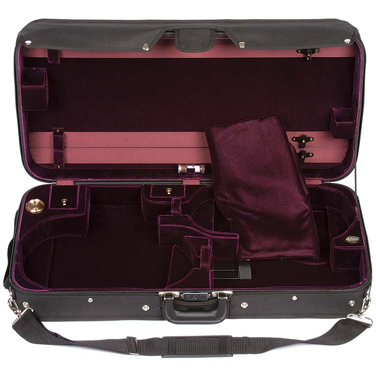 Bobelock 1023SV Combination 4/4 Violin & Adjustable Viola Case: Wine Velvet Interior