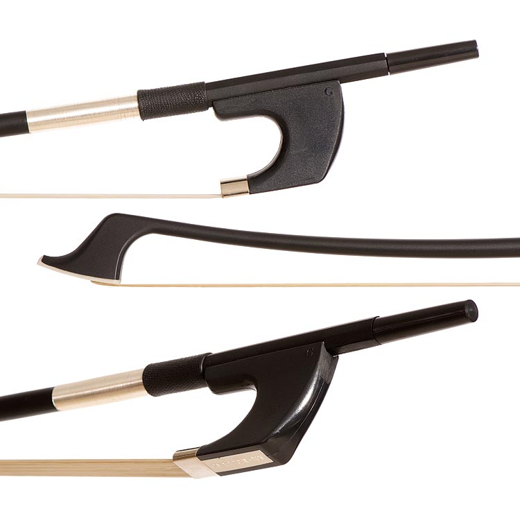 Glasser Premium Fiberglass German 1/2 Bass Bow, Black
