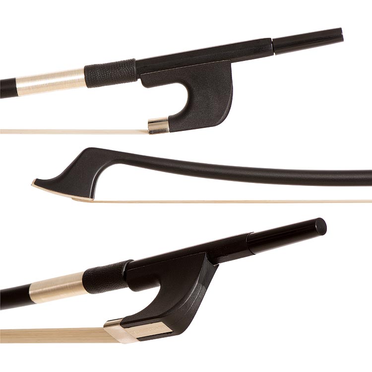 Glasser Premium Fiberglass German 1/8 Bass Bow, Black