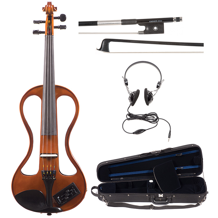 Johnson EV-4s Companion Natural Electric Violin Outfit