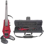 NS Design WAV-4 Electric 4-String Transparent Red Violin with Custom Case