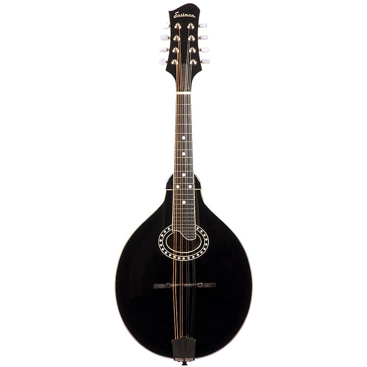 Eastman MD404 Mandolin Astyle Oval Hole, Black Top Johnson String