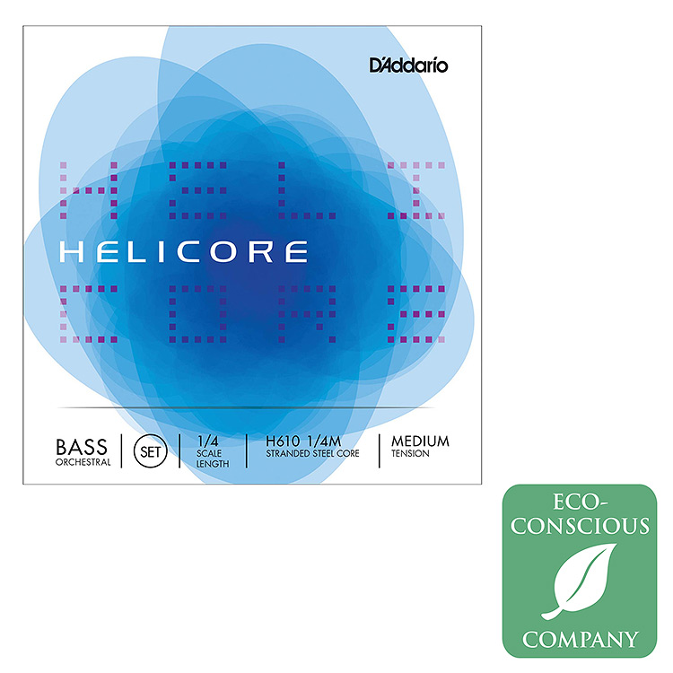 Helicore Orchestral 1/4 Bass String Set: Medium