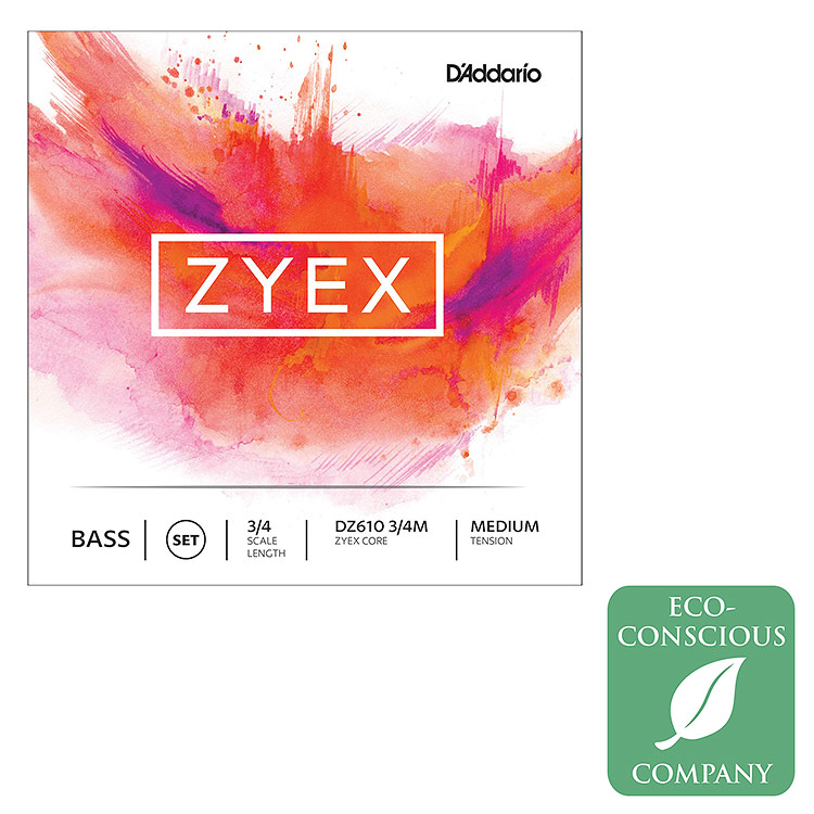 Zyex 3/4 Bass String Set: Medium