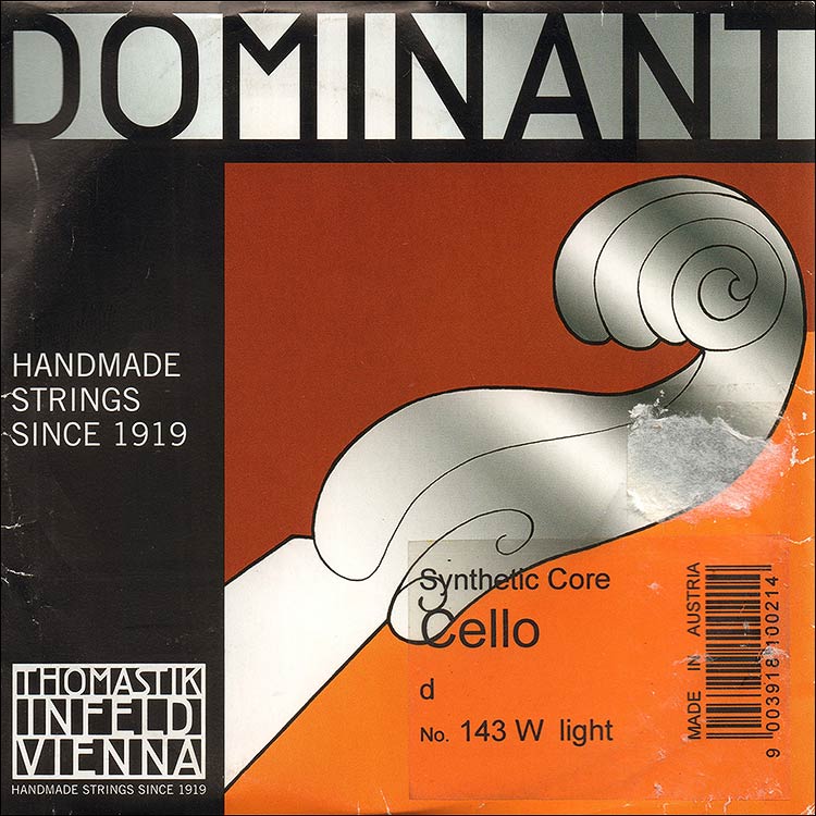 Dominant Cello D String - chr/perlon: Thin/weich