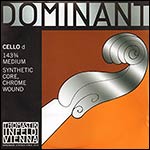Dominant 3/4 Cello D String - chr/perlon: Medium