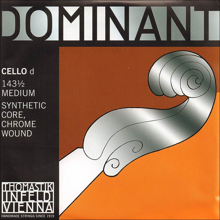 Dominant 1/2 Cello D String - chr/perlon: Medium