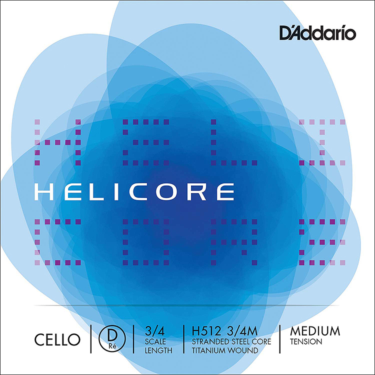 Helicore 3/4 Cello D String - titanium/steel: Medium