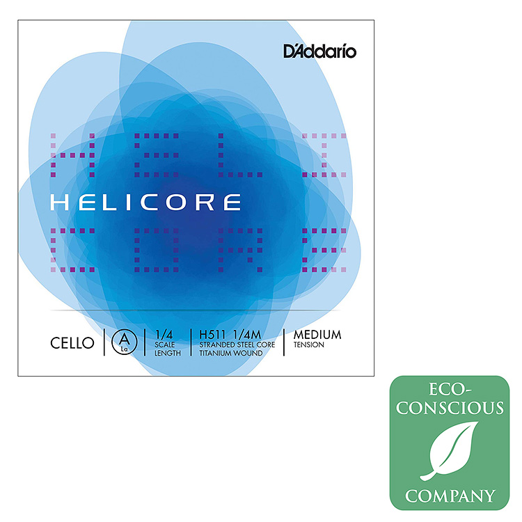 Helicore 1/4 Cello A String - titanium/steel: Medium