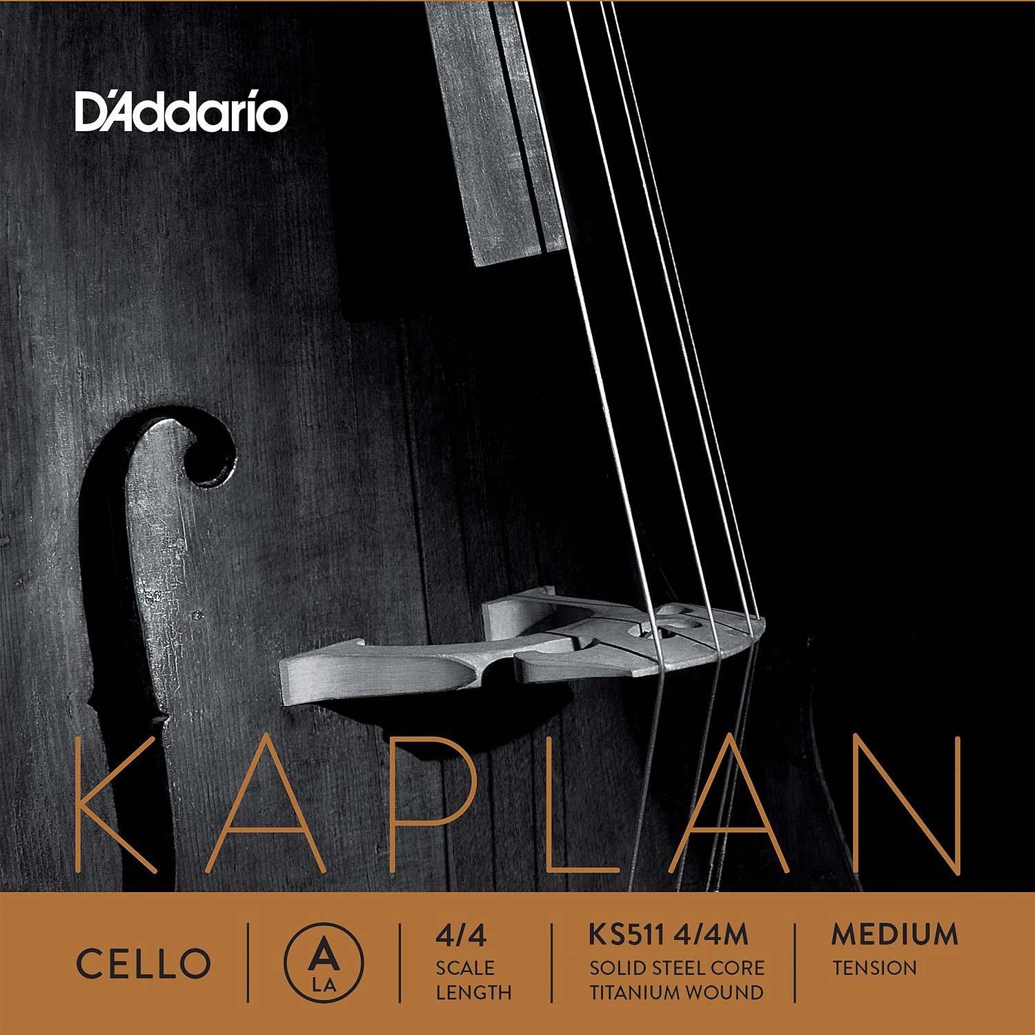 Kaplan Cello A - titanium/steel: Medium
