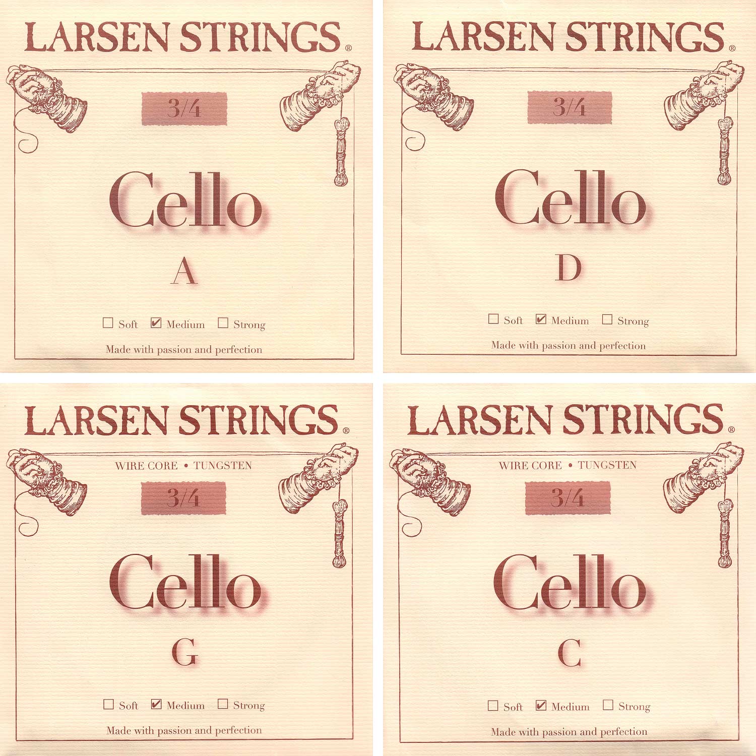 Larsen 4/4 Cello D String Medium Alloy-Steel 