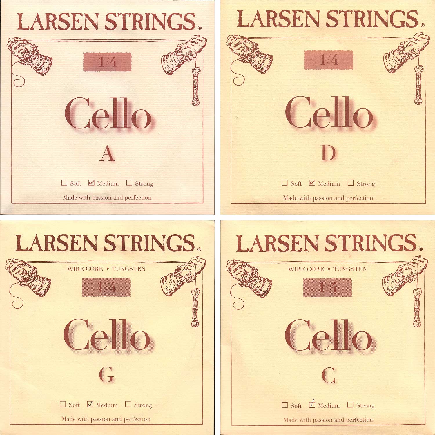 Larsen 1/4 Cello String Set - Medium | Johnson String Instrument