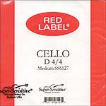 Red Label Cello D String - nickel/steel: Medium