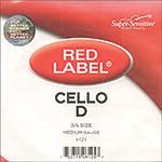 Red Label 3/4 Cello D String - nickel/steel