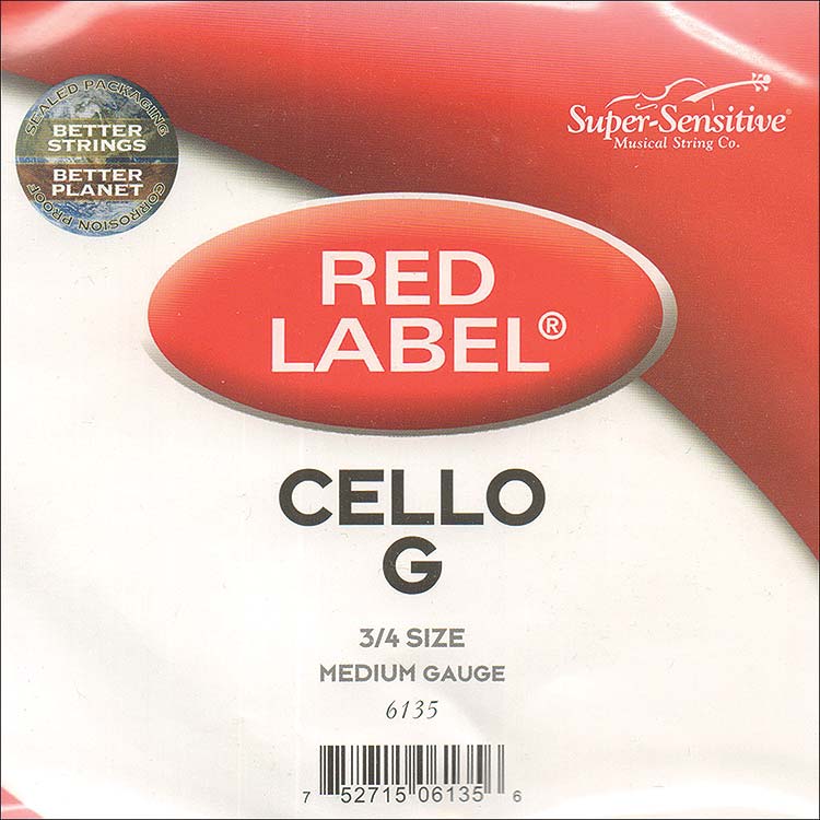 Red Label 3/4 Cello G String - nickel/steel