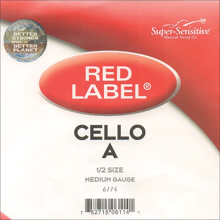 Red Label 1/2 Cello A String - nickel/steel