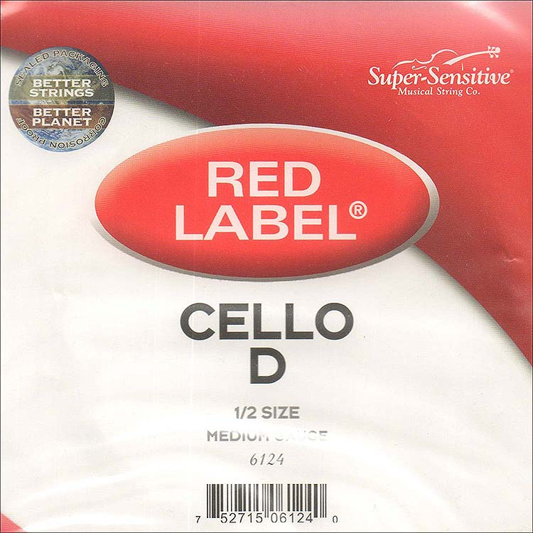 Red Label 1/2 Cello D String - nickel/steel