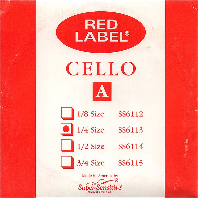Red Label 1/4 Cello A String - nickel/steel