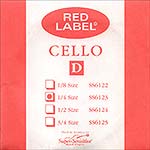 Red Label 1/4 Cello D String - nickel/steel