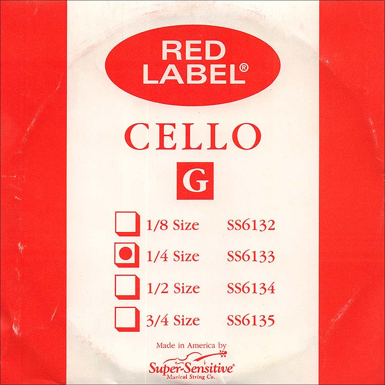 Red Label 1/4 Cello G String - nickel/steel