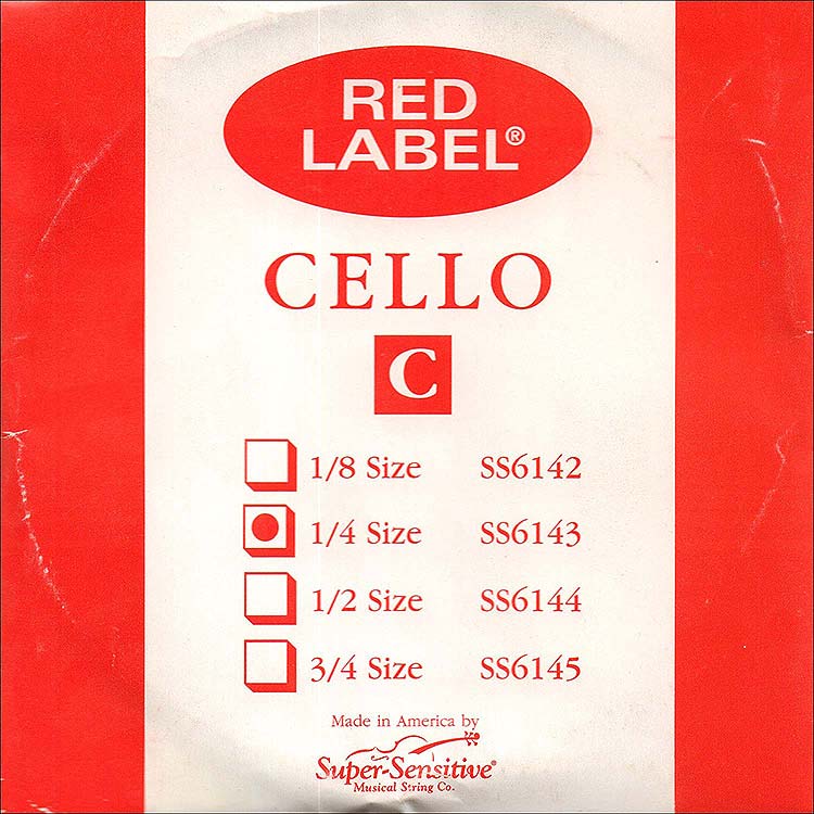 Red Label 1/4 Cello C String - nickel/steel