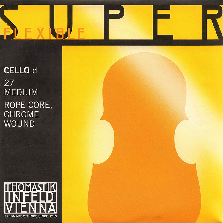 Superflexible Cello D String - chromesteel/steel: Medium