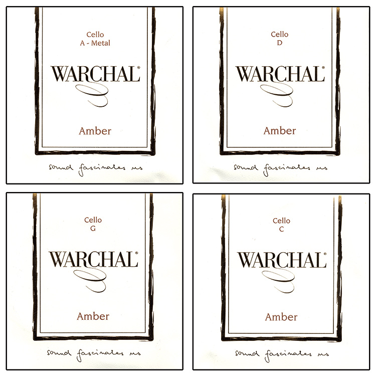 Warchal Amber Cello String Set, metalcore A Medium Johnson String