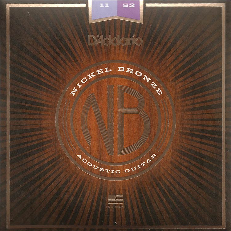 D'Addario NB1152 Nickel Bronze Custom Light (.011-.052) Acoustic Guitar String Set