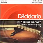 D'Addario EJ74 Mandolin Phosphor Bronze Medium Set (.0110, .0150, .0260, .0400)