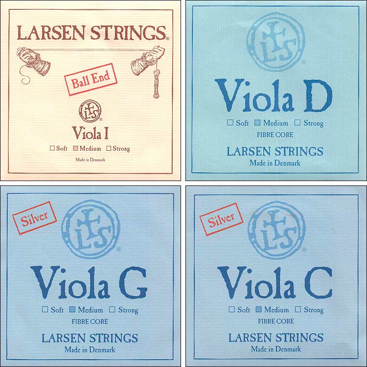 Larsen Viola String Set - Medium, A ball end