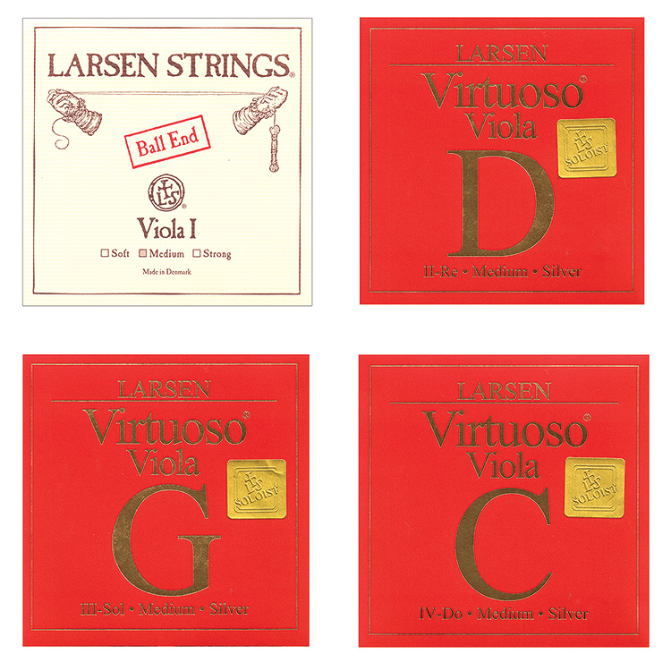 Virtuoso Soloist Viola String Set, Medium Gauge with Original Larsen Ball A