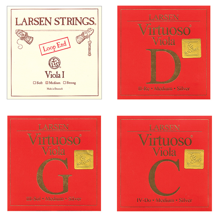 Virtuoso Soloist Viola String Set, Medium Gauge with Original Larsen Loop A