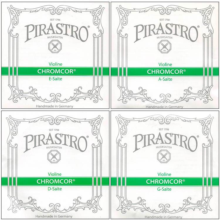 Chromcor 3/4-1/2 Violin String Set - Medium, ball end E