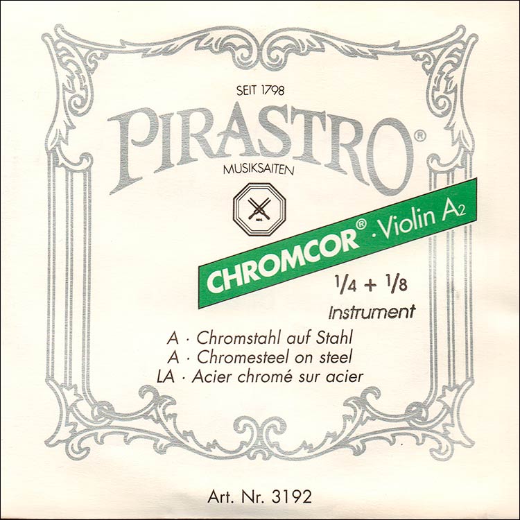 Chromcor 1/4-1/8 Violin A String -  chr/steel: Medium