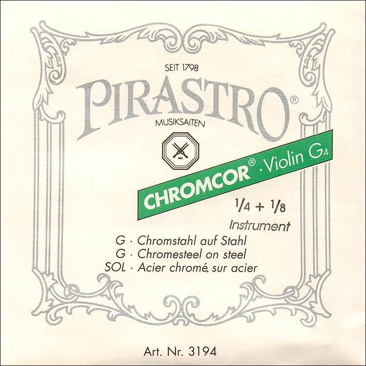 Chromcor 1/4-1/8 Violin G String - chr/steel: Medium