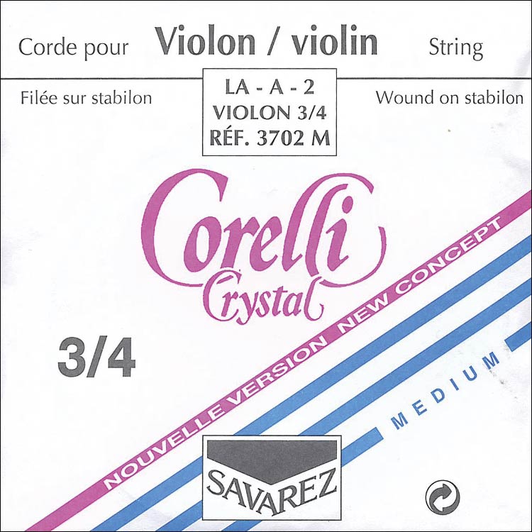 Crystal 3/4 Violin A String - alum/stabilon: Medium