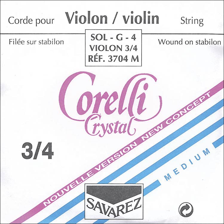 Crystal 3/4 Violin G String - silver/stabilon: Medium