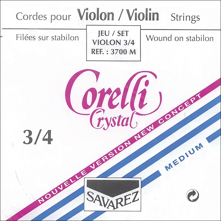 Crystal 3/4 Violin String Set - Medium, ball end E