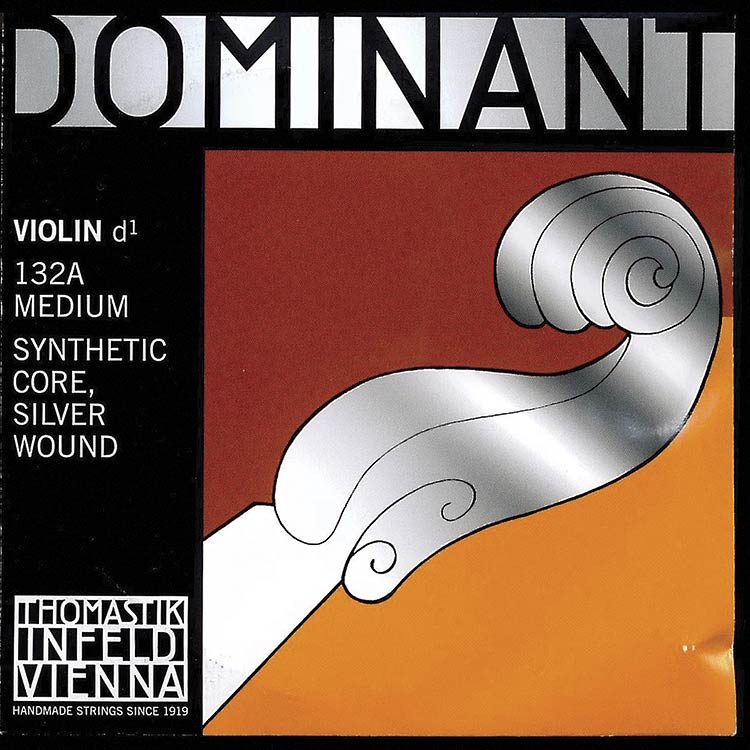 4/4 Dominant Violin D String - Silver/Perlon: Medium