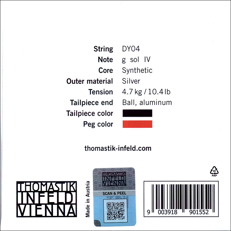 DYNAMO Violin G String silver/synthetic Johnson String Instrument