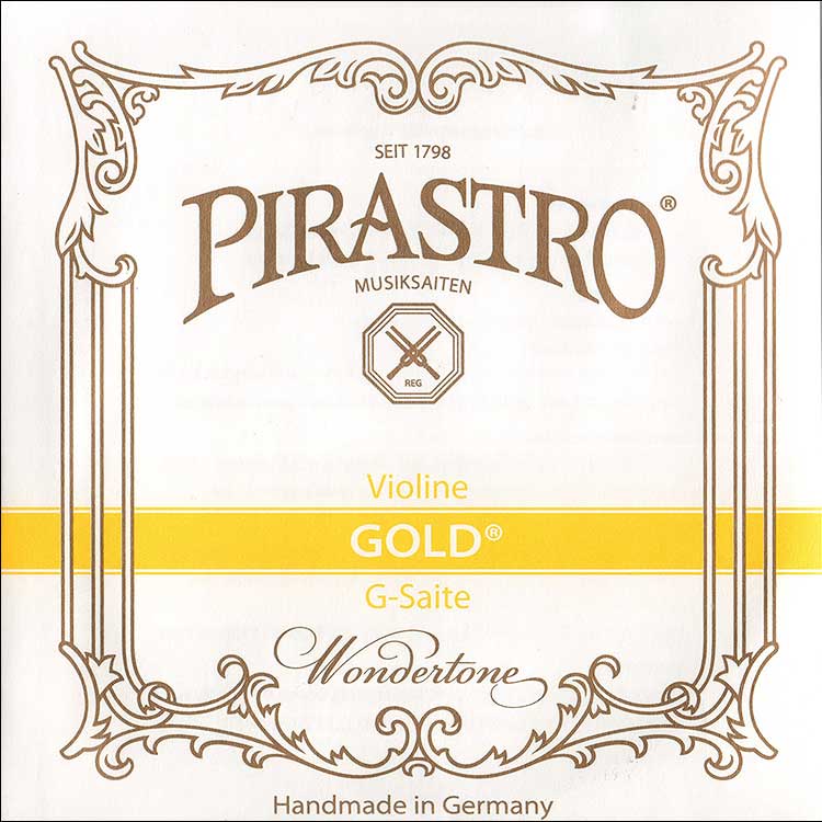 Gold Label Violin G String - silver/gut: Gut knot