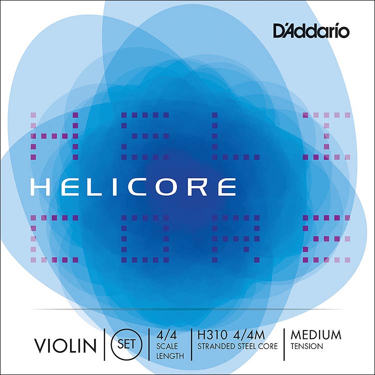 Helicore 4/4 Violin String Set with Steel Ball End E, Medium