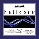 Helicore 4/4 Violin 5 string Set with Steel Ball End E, Medium