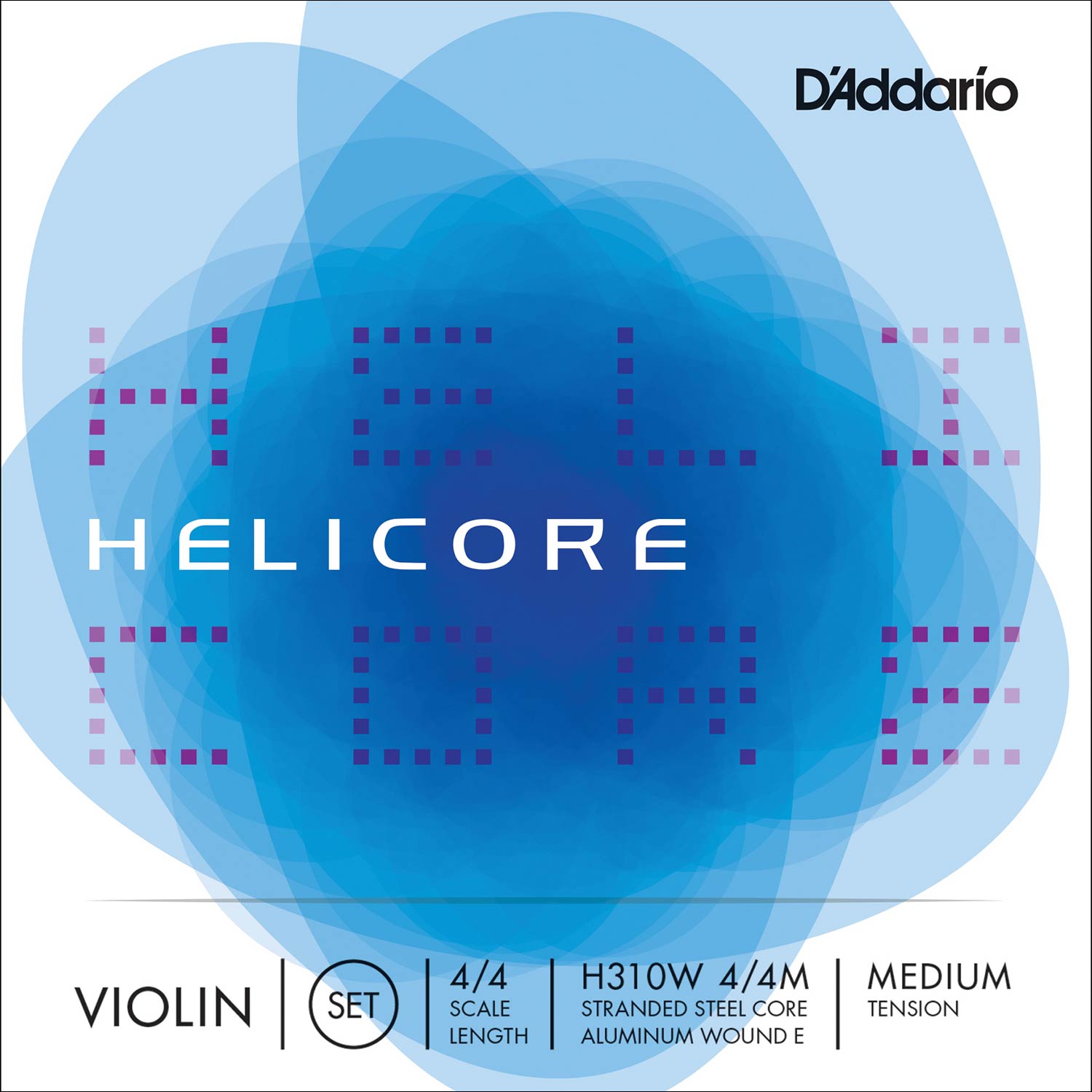 Helicore 4 4 Violin String Set with Aluminum Wound Ball End E Medium